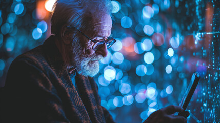 Tecnología a través de las Generaciones: Anciano Conectado en un Mundo Digital
