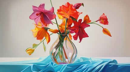 the vivid colors of a singular vase set against a clean, white canvas, ensuring the highest definition.