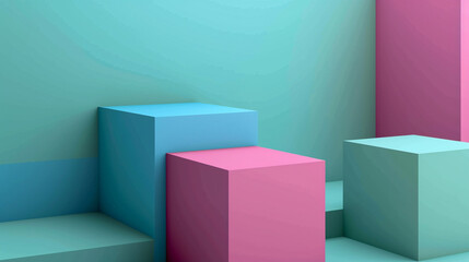 Blue, green and pink abstract background vector presentation design. PowerPoint and business background.