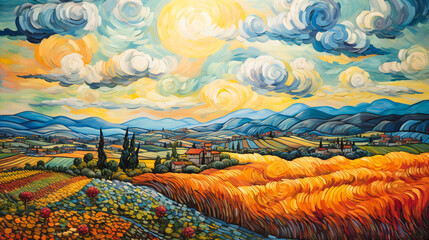 Artistic Landscape in the Style of Van Gogh