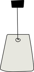 Hand drawn lamp illustration on transparent background.
