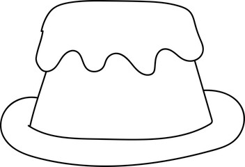 Hand drawn pudding illustration on transparent background.
