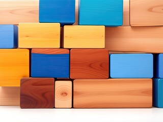 Blocks of colorful wood arranged