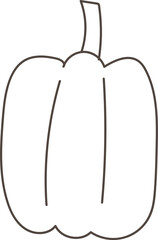 Hand drawn sweet pepper illustration on transparent background.
