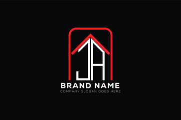 JA letter creative real estate vector logo design . JA creative initials letter logo concept. JA house sheap logo	
