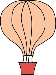 Obraz premium Hand drawn balloon illustration on transparent background. 