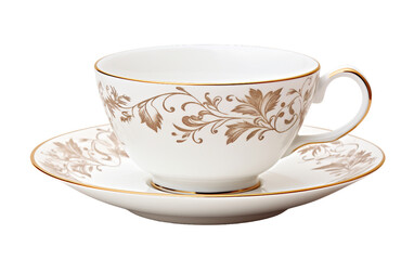 Elegant Tea Cup Isolated on Transparent Background PNG.