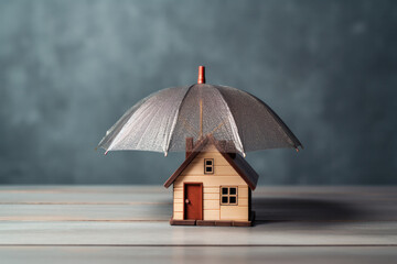 house under umbrella, concept of investment, buying a new home 