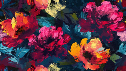 lush dark floral garden artistic background