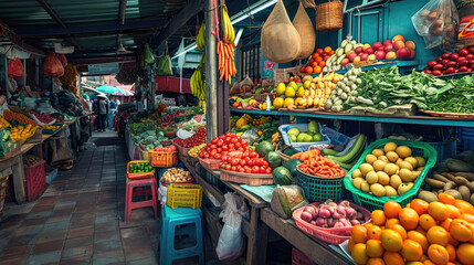 fruit and vegetables at market