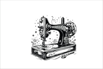 Sewista Creations: Crafty Sewing Machine EPS Vector