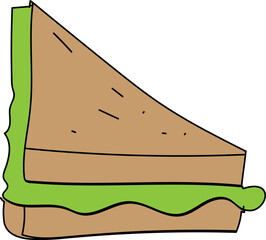 Hand drawn sandwich illustration on transparent background.
