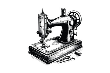 StitchArt Elite: Intricate EPS Sewing Design Expert Sewing Machine EPS Vector Illustration