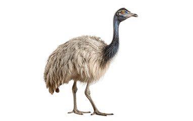 Display of an Emu Isolated on Transparent Background PNG.