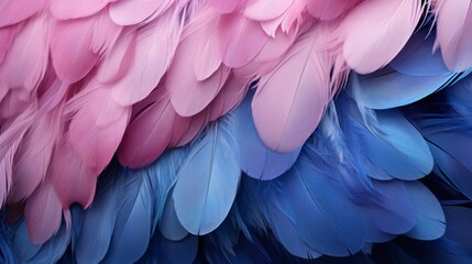 a close shot of a purple and blue feather background