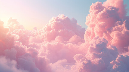 Pink sky with clouds 