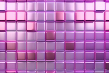 Obraz premium Mosaic cubic geometrical background. Wall decoration in lilac, very light gray, light silver, pastel pink, muted purple pink tones.