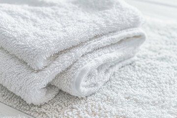 stack of fresh towels in the bathroom 