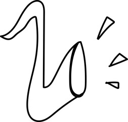 Hand drawn musical instrument illustration on transparent background.
