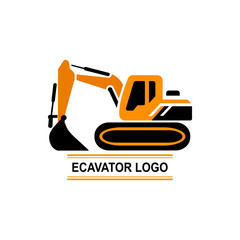The logo design is in the shape of an ecavator with a minimalist and cool model.