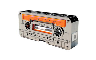 3D image of Cassette Audio Compact isolated on transparent background.