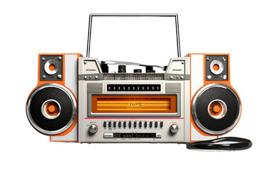 3D image of Cassette Player with Headphones isolated on transparent background.