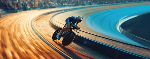 Cycling track in the Olympics summer games - Powered by Adobe