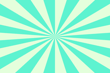 Green Sun rays Retro vintage style on white background, Sunburst Pattern Background. Rays. Summer Banner illustration