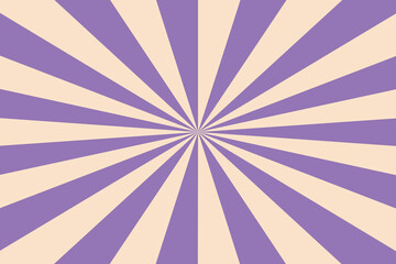 Purple Sun rays Retro vintage style on white background, Sunburst Pattern Background. Rays. Summer Banner illustration