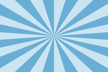Blue Sun rays Retro vintage style on white background, Sunburst Pattern Background. Rays. Summer Banner illustration