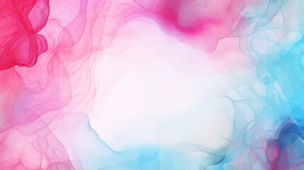 Watercolor Light blue and pink liquid ink texture background