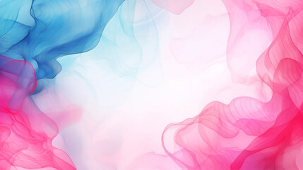 Obraz premium Watercolor Light blue and pink liquid ink texture background