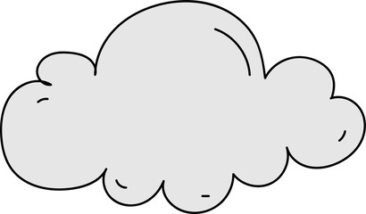 Hand drawn cloud illustration on transparent background.
