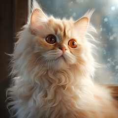 Beautiful cute orange cat Curly fur