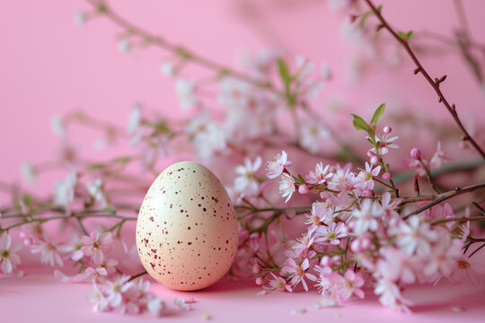 Easter composition on color background