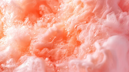 Peach fuzz colour background with texture and bubbles.