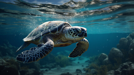 A realistic photography photo about water animal created with Generative Ai