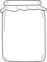 Hand drawn jar illustration on transparent background.
