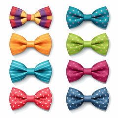 Collection of colorful stylish bow ties