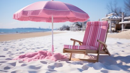 beautiful pink swing beach chair UHD Wallpaper