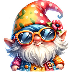 Obraz premium Gnome Travel Trip Watercolor Element
