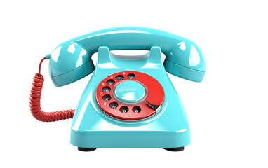 3D image of Modern Button Telephone isolated on transparent background.
