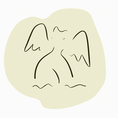 illustration of an angel icon female shape