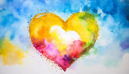 watercolor heart concept love relationship art painting