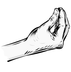 Pinched Fingers vector icon. Isolated Italian hand. illustration