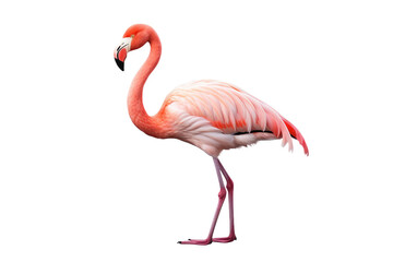 Display of a Majestic Flamingo Isolated on Transparent Background PNG.