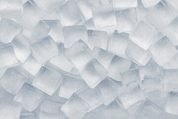 Natural ice cubes on white background.