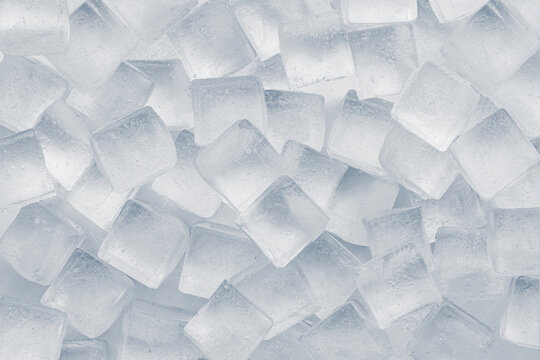 Natural ice cubes on white background.