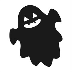 Halloween ghost silhouette. Vector illustration.