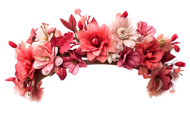 Floral Garland Flapper Headband Isolated on Transparent Background PNG.